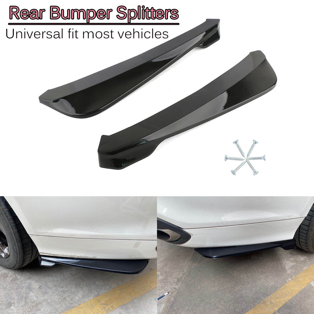 Gloss Black Body Kit for Honda Accord Rear Bumper Corner Lip Splitter Diffuser