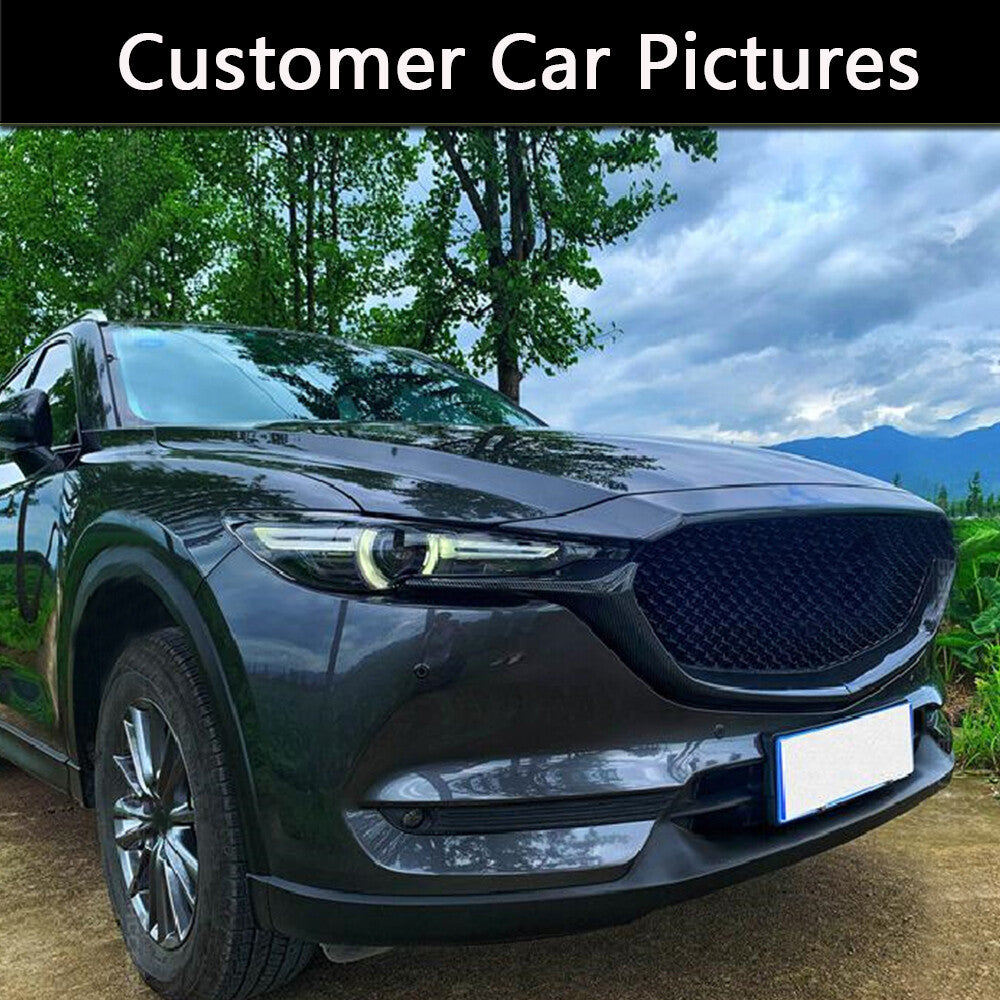 for Mazda CX-5 CX5 CX8 17UP Front Bumper Mesh Grille Grills Strip Carbon Look