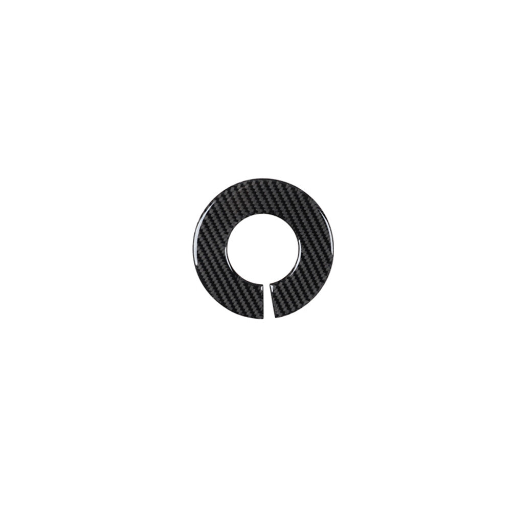 Carbon Fiber Interior Steering Wheel Sign Cover Trim for Fiat 500 2012-2015