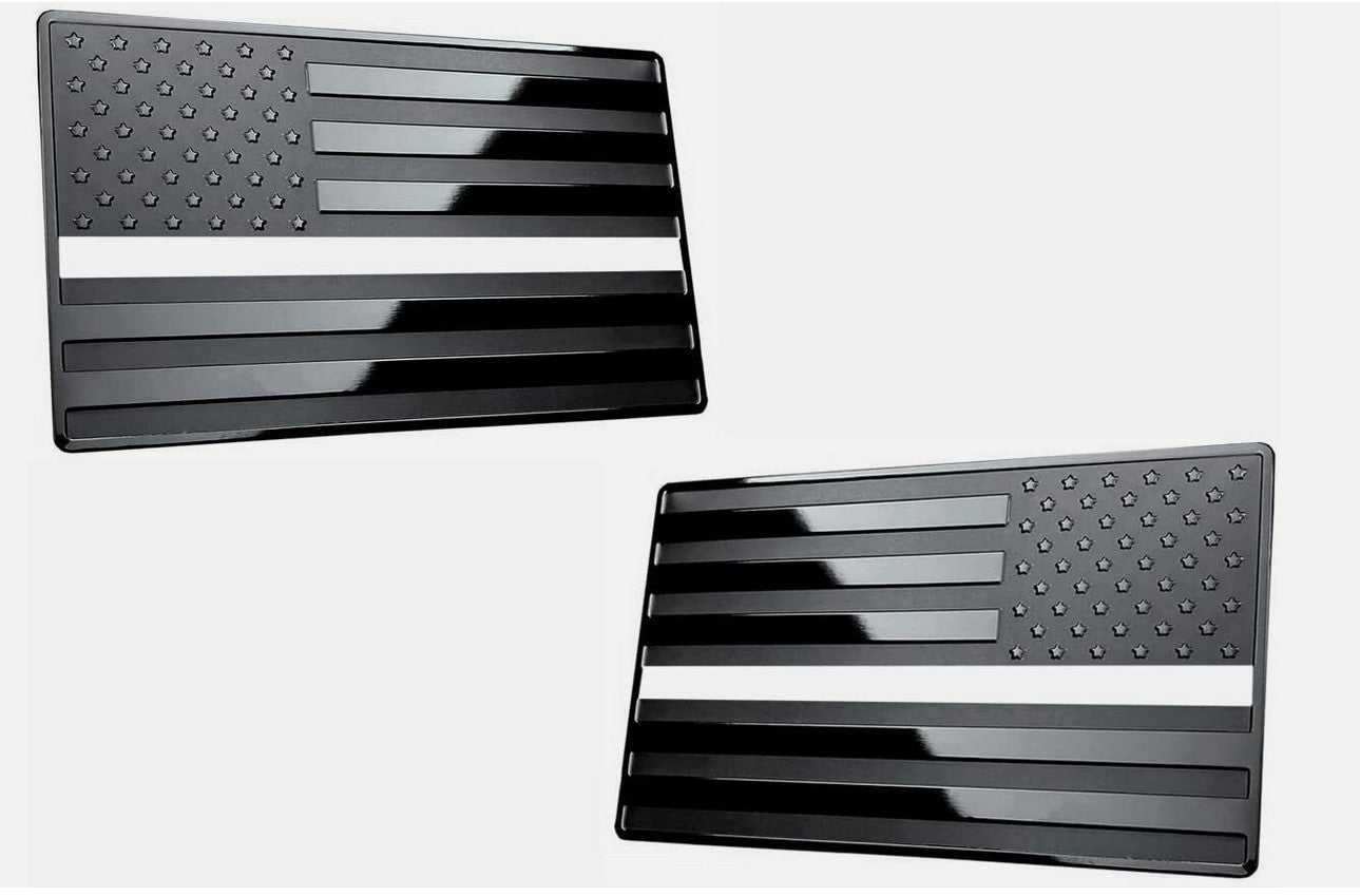 2. Car side fender rear trunk badge sticker, black and white American flag, suitable for Chevrolet .