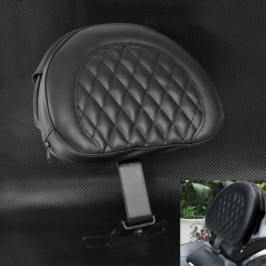 Plug-in Driver Rider Backrest Diamond Pad Fit for Harley Fatboy Softail 2007-17