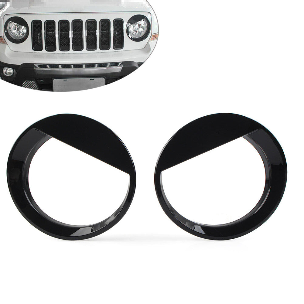 Angry Bird Style Front Headlight Cover Trim for Jeep Patriot 2011-2017