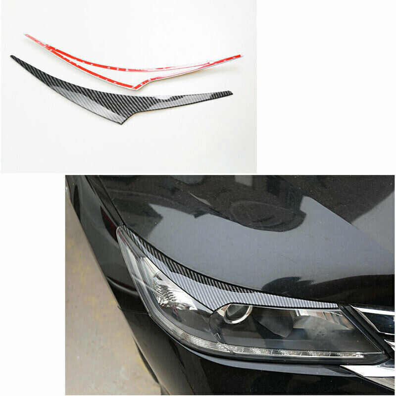 for Honda Accord 2014-15 Carbon Fiber Headlight Eyebrow Eyelid Strips Cover Trim