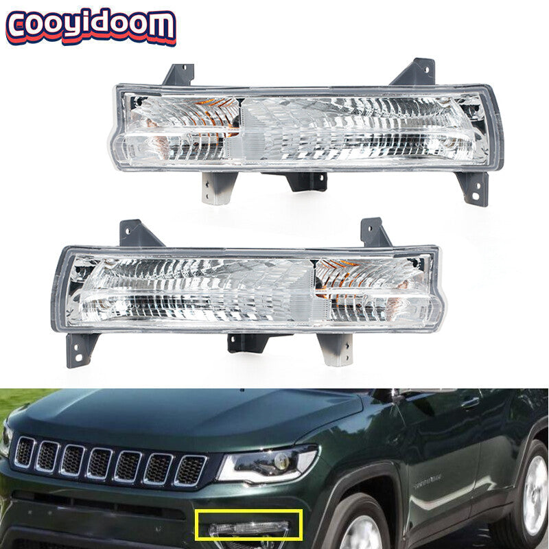 For 2017-2021 for Jeep Compass Front bumper Fog lamps Parking Lights LeftRight