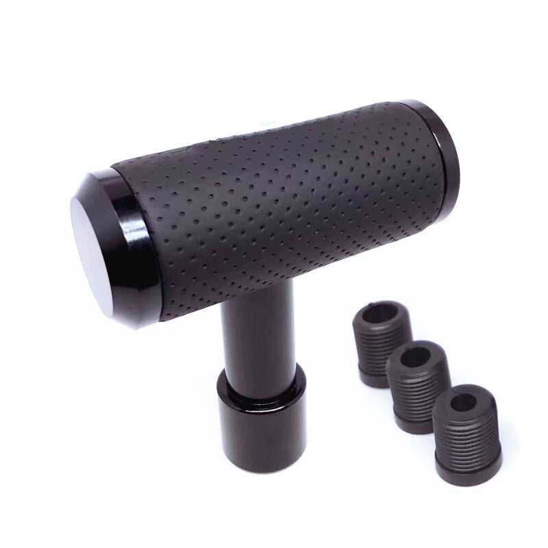 Car Aircraft Joystick T Type Shift Knob Manual Shift Lever Black Aluminium Leath