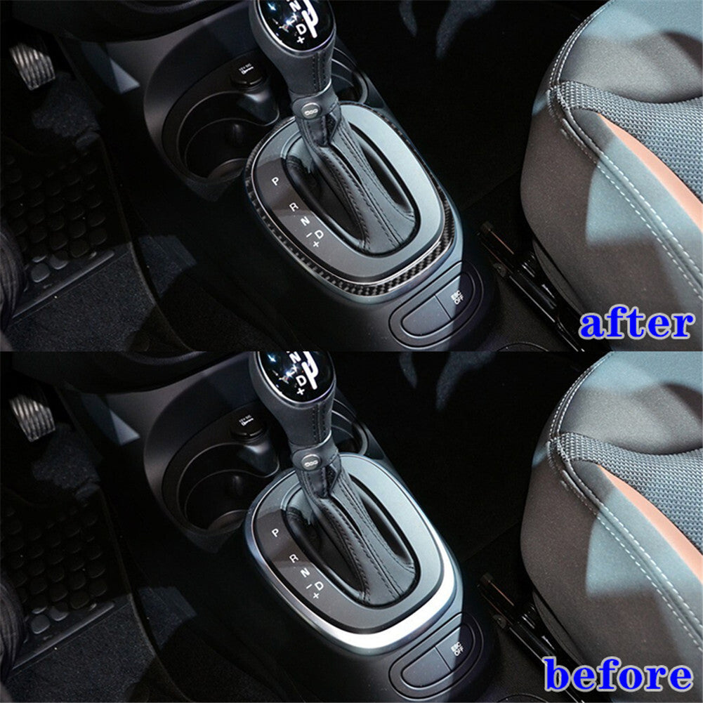 Carbon Fiber Gear Shift Transmission Suround Cover Trim For 2014-2017 for Fiat 500L