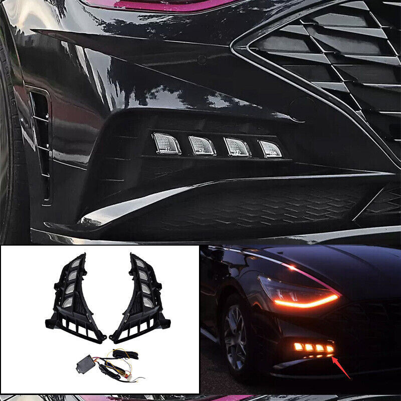 for Hyundai Sonata 2020-2023 Assembly LED Daytime Running Light Fog Lamp 2PCS