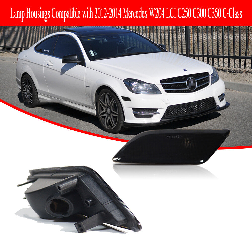 Front smoked side marker light housing kit suitable for 12-14 for Benz W204 C250 C300 C350