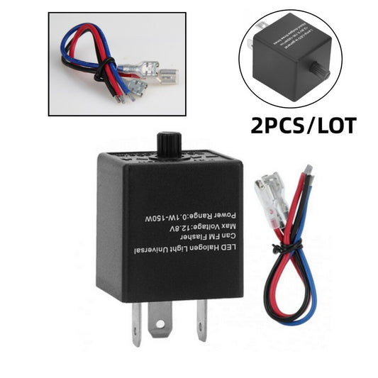3Pin LED Flasher Relay Turn Signal Adjustable LED Lights Flashing Relay Switch