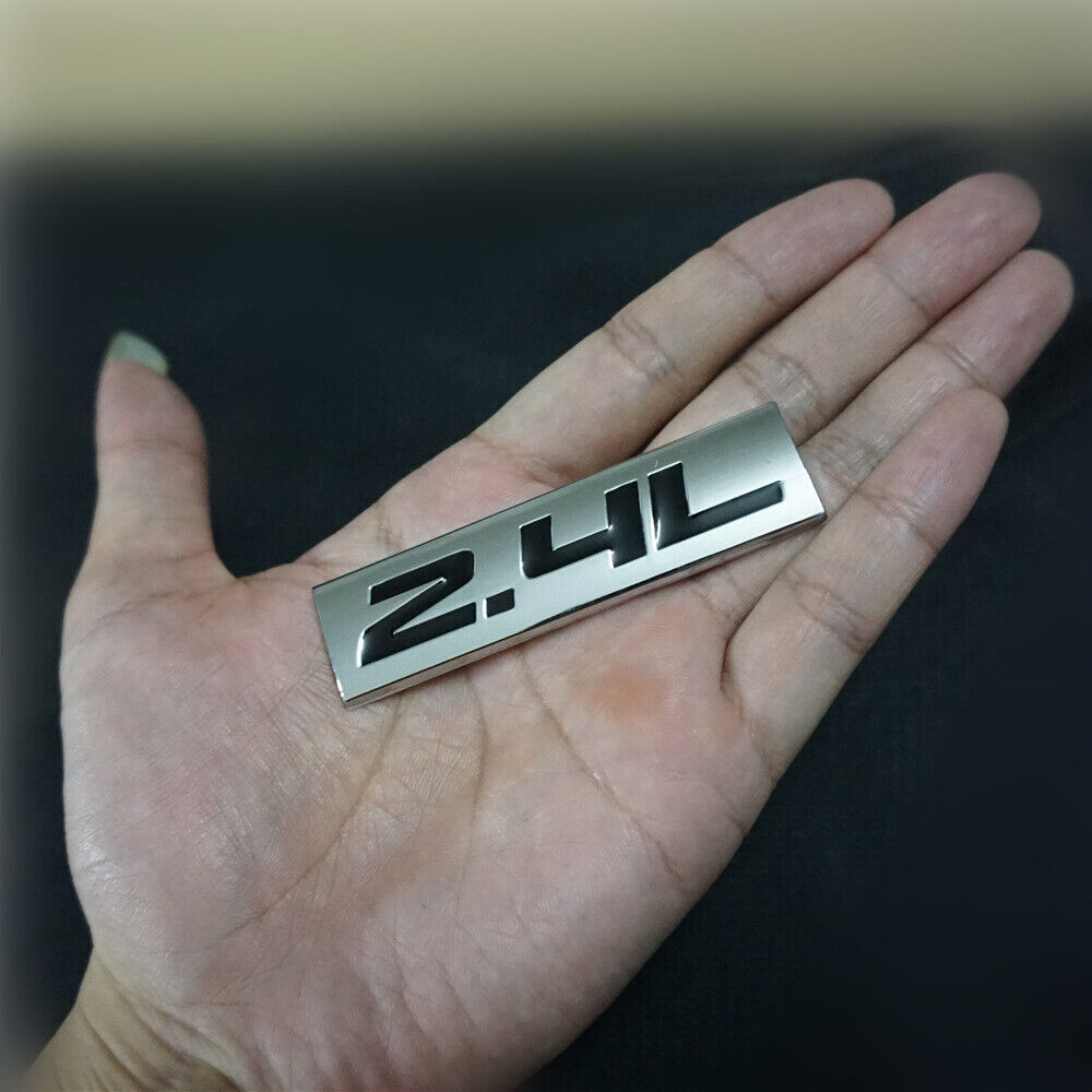2x Chrome Black 2.4L Metal Sticker Decal Badge Emblem Limited Engine Car Auto 3D