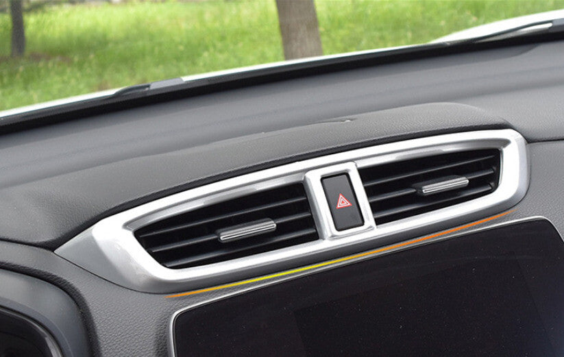 Middle Air Outlet Vent Cover Trim 1PCS for Honda CRV CR-V 2017-2022 Matte Silver