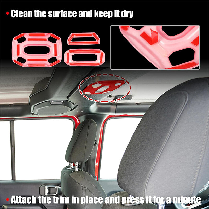 Top Roof Reading Light Cover Trim Bezel Lamp Panel Cover Decor for Jeep JL 18-23