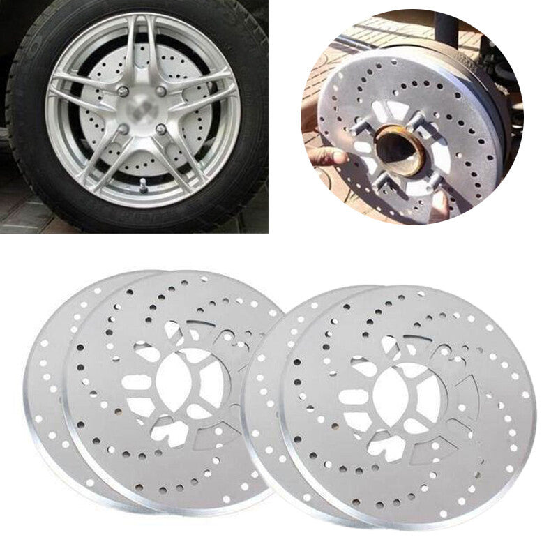 4-Piece Silver Aluminum Cross-Drill General Motors SUV Disc Brake Rotor Covers