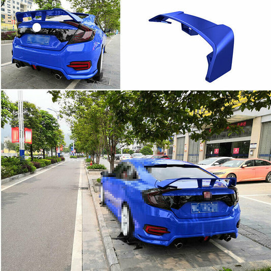 For 2016-2021 for Honda for Civic 10th Blue Rear Trunk Spoiler Aircraft Wing Flap Cover