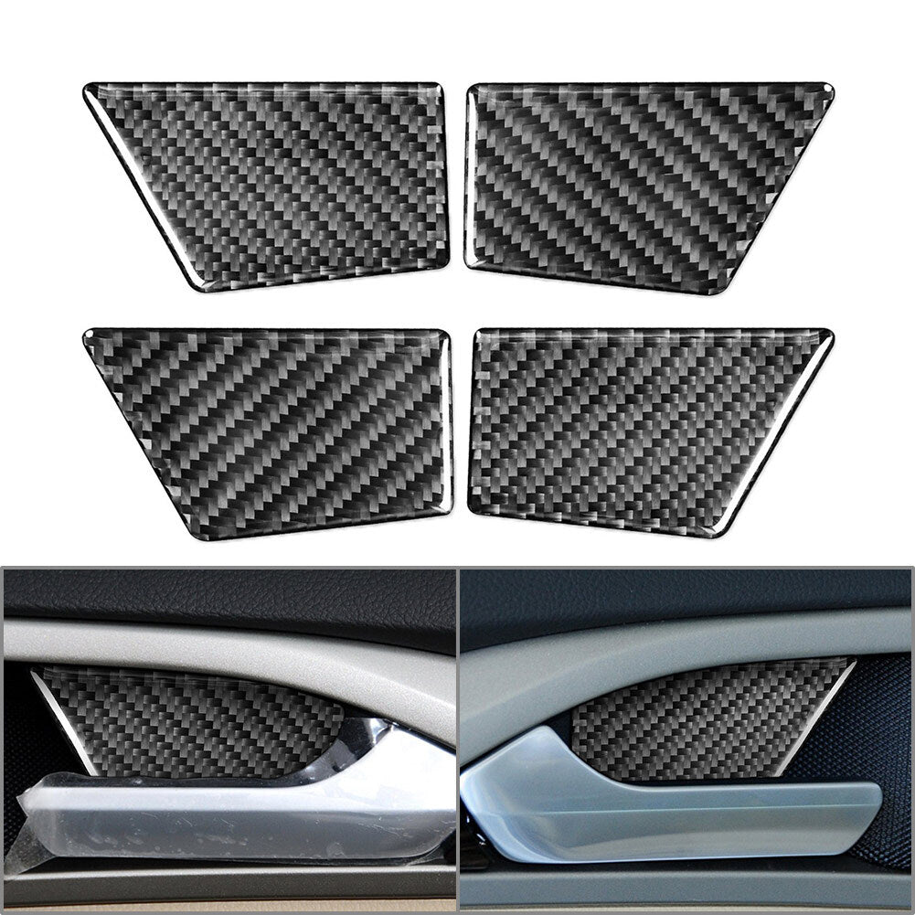 for Ford Mondeo 2013-19 4x Door Handle Bowl Panel Cover TrimCarbon Fiber Black