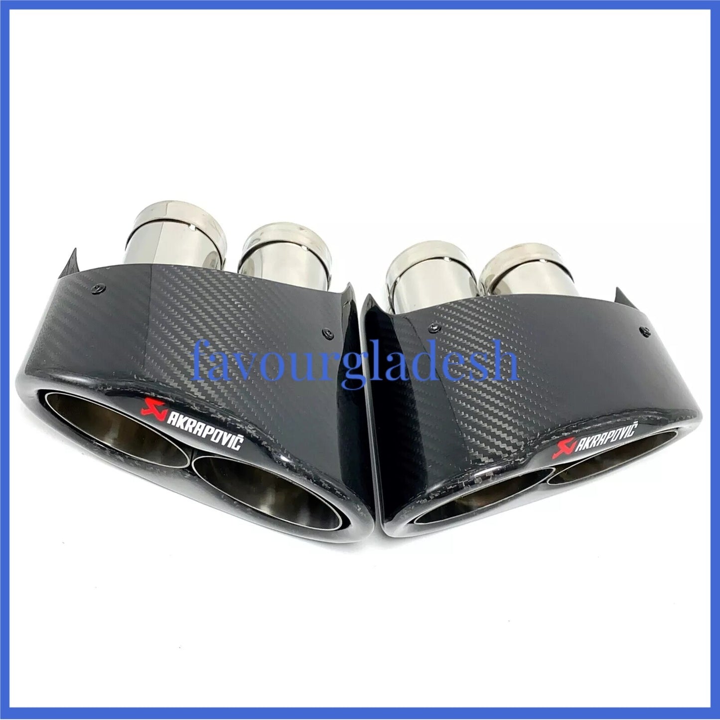 1 Pair Akrapovic Carbon Fiber Exhaust Tip for Audi RS3 RS4 RS5 RS6 A3 A4 A5 A6