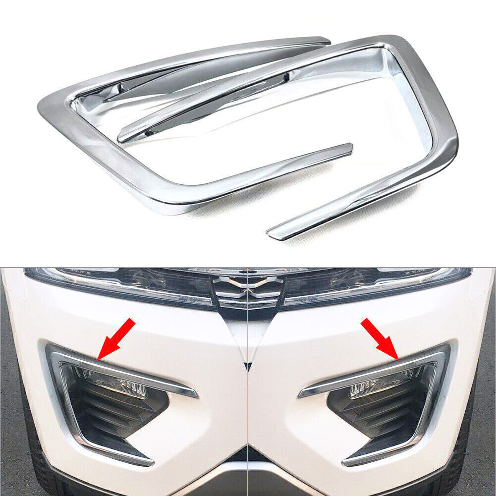 Front Fog Light Cover Lamp Trim Chrome Fit for Ford Expedition XLT (FX4) 2018-2020