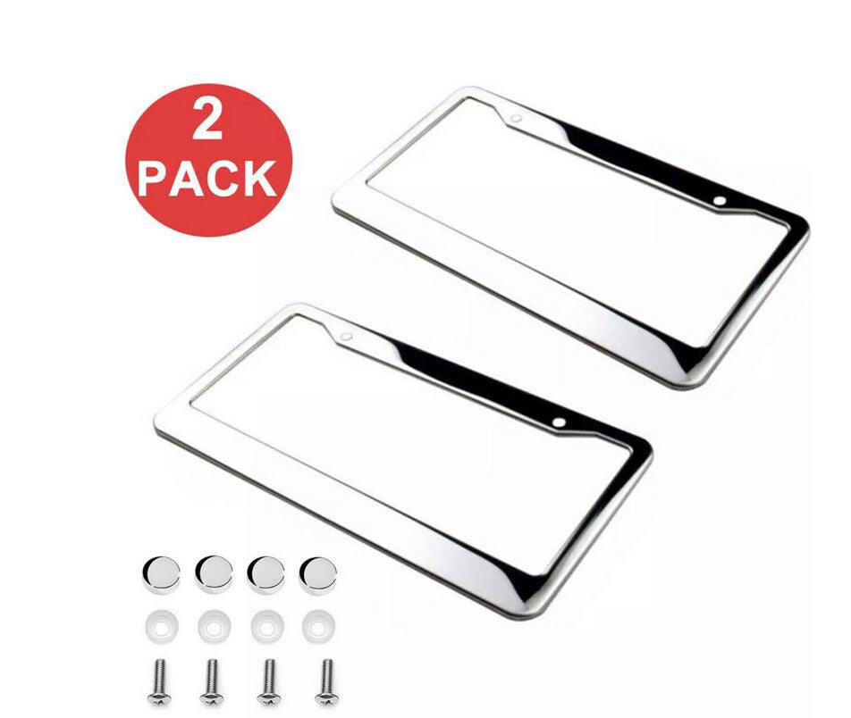 2-piece car license plate frame cover cap rear boot trunk chrome plating suitable for Nissan