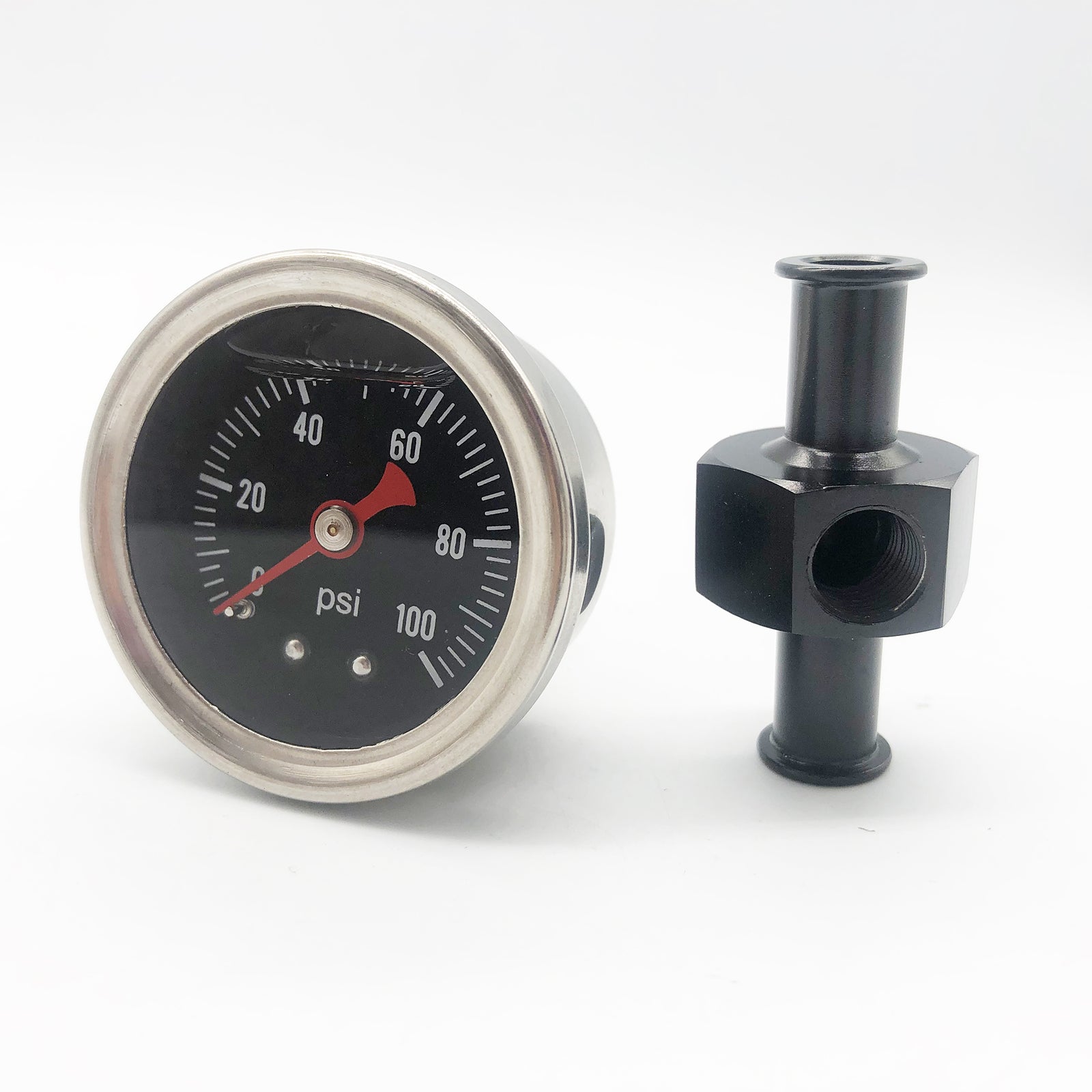 Fuel Pressure Gauge 0-100psi With In-Line Adapter 3/8 Inch Oil Pressure Gauge
