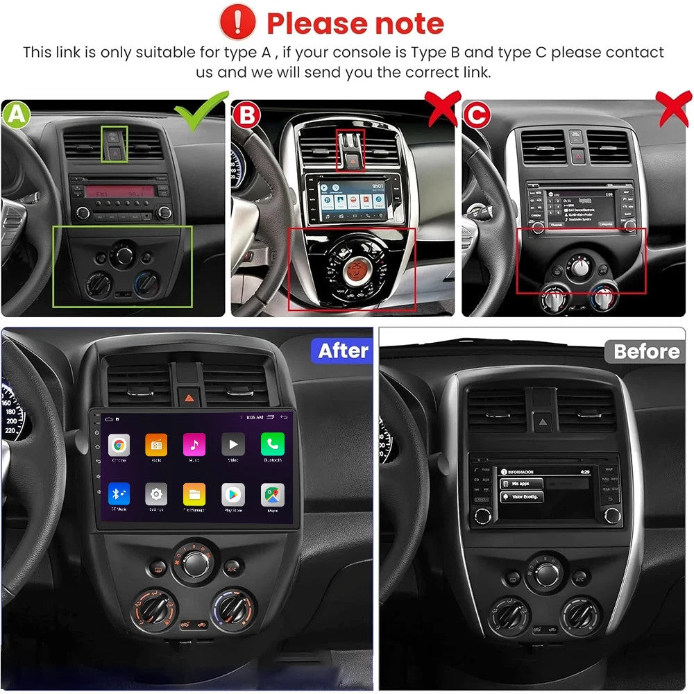 for Nissan Versa 2012-2019 7 Android Carplay Car Stereo Radio WIFI GPS Screen
