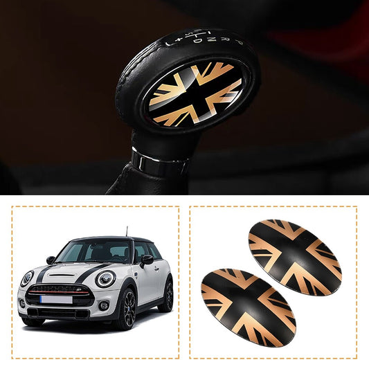 2x Car Gear Shift Knob Stickers For F54 15-25,F55/F56 14-25,F60 2017-2025,Yellow