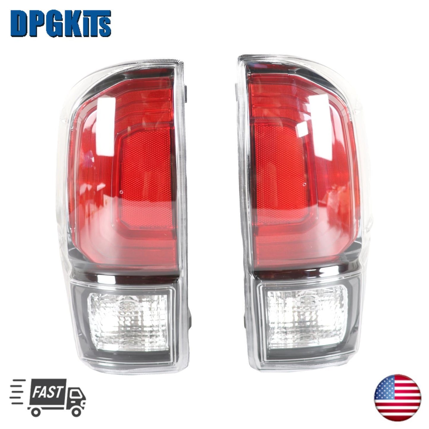 Black Bezel Tail Lights For 2016-2021 for Toyota Tacoma Left and Right 2.7L 3.5L V6