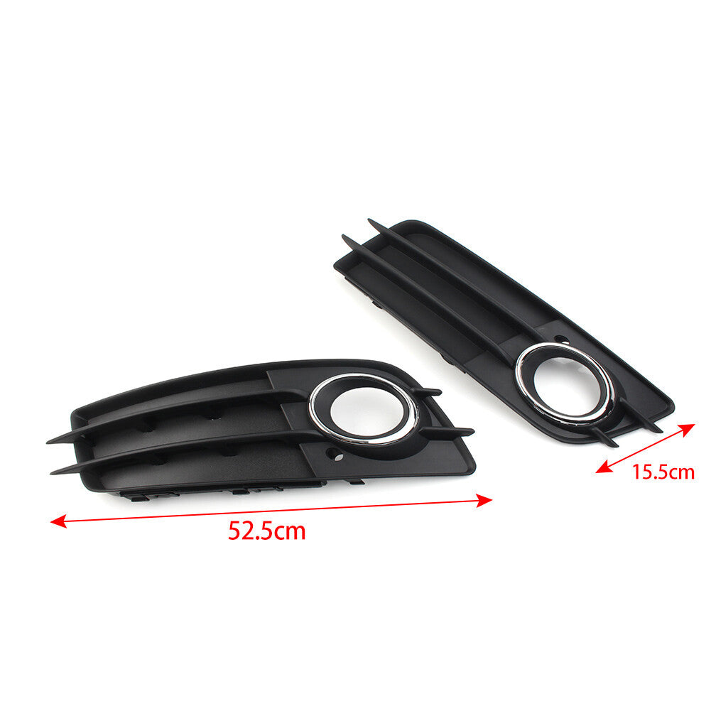 for Audi for A4 B8 S4 2008-2012 Front Bumper Fog Light Grille Cover With Chrome Ring