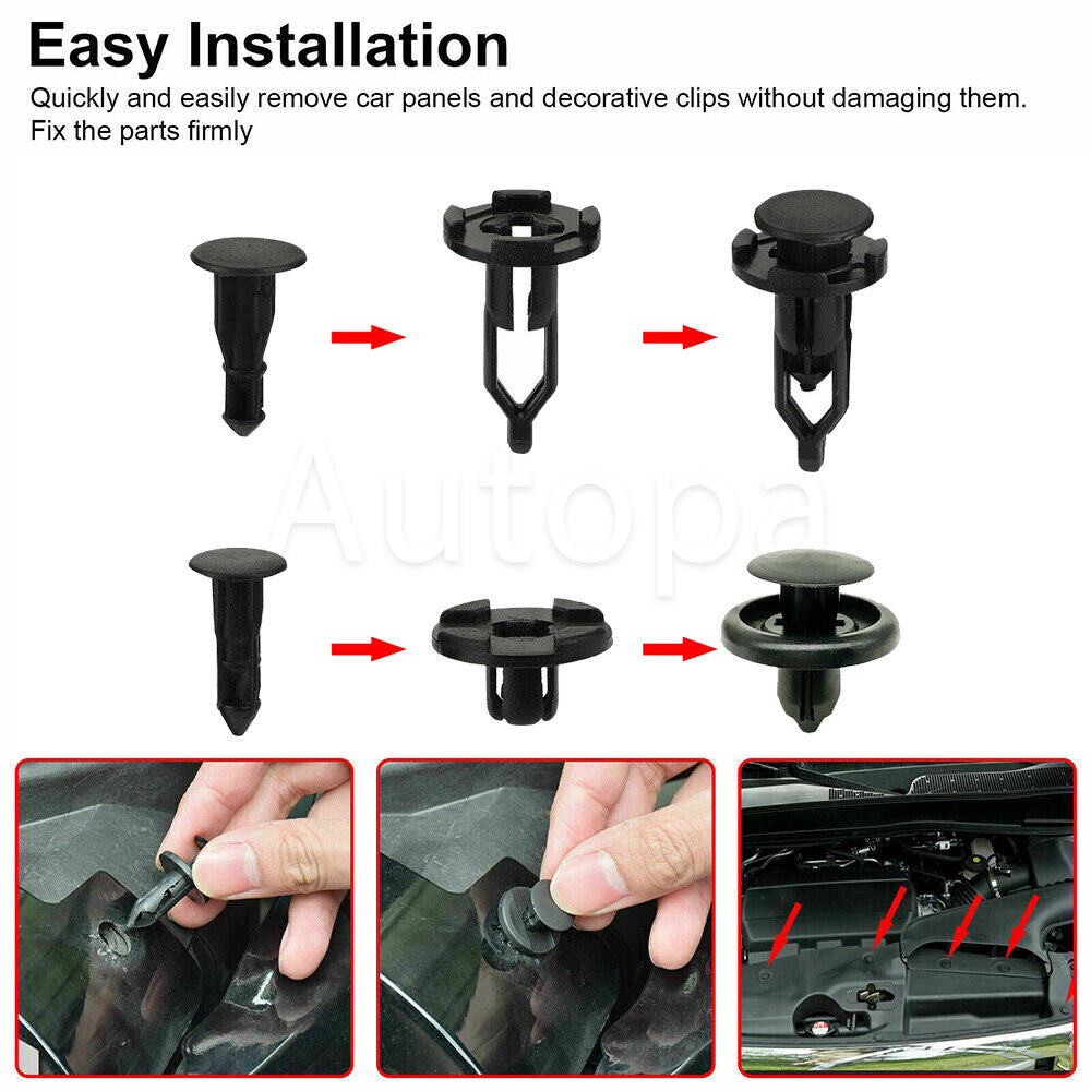 180 x Trim Panel Clips Bumper Fender Fastener Push Rivets for HONDA ACCORD for CIVIC