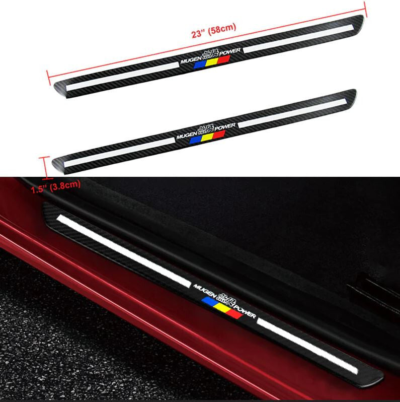 4-piece car door and window protection sticker badge decorative strip carbon for Honda
