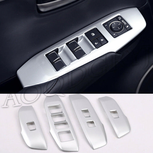 4P Silver Side Window Lift Switch Cover Trim for LEXUS NX200T 300H 300 2015-2021