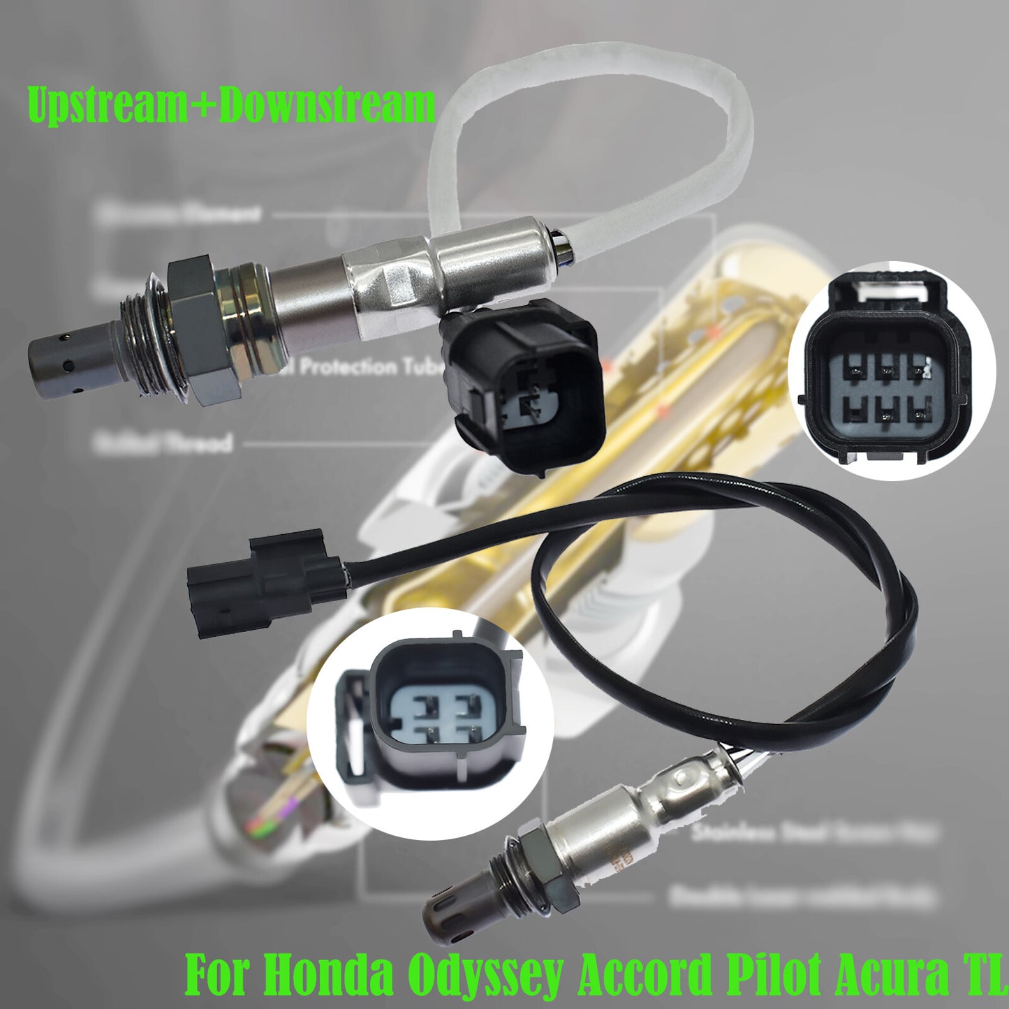 2pcs Oxygen Sensor for Honda Odyssey Accord Pilot for Acura TL 3.5L V6 Up/Downstream