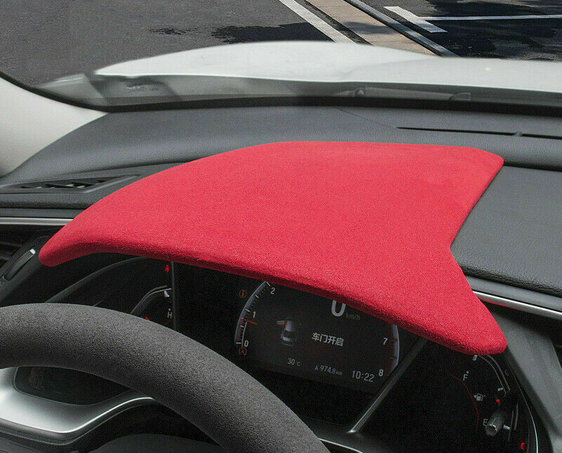 for Honda for Civic 2016-2021 DIY Red Suede Dashboard Speedmeter Panel Cover Trim