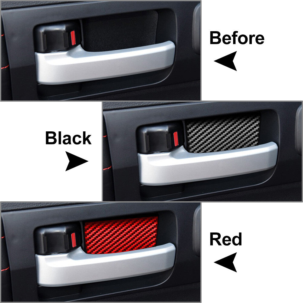 Carbon Fiber Door Handle Bowl Cover Trim for Toyota Tundra 2014-2021 16 17