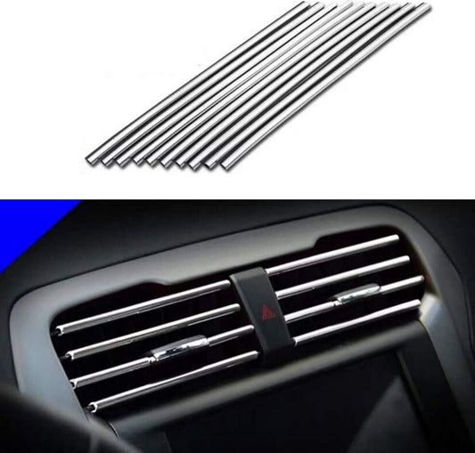 Car air conditioning socket decorative molded trim strip, silver, suitable  for ford  10 pieces