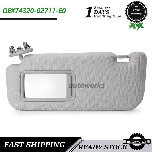 Grey Left Driver Side Sun Visor for Toyota for Corolla 1.8L 2.4L 2009 10 11 12 2013