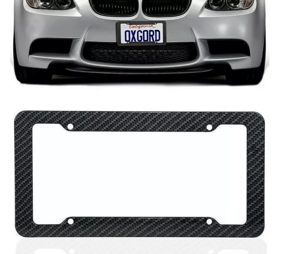 Car license plate frame cap boot trunk black carbon for Genesis