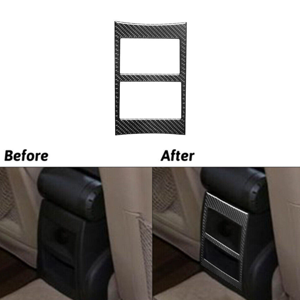 Carbon Fiber Armrest Box Rear Panel Trim Cover Bezel for Cadillac CTS 2003-2007