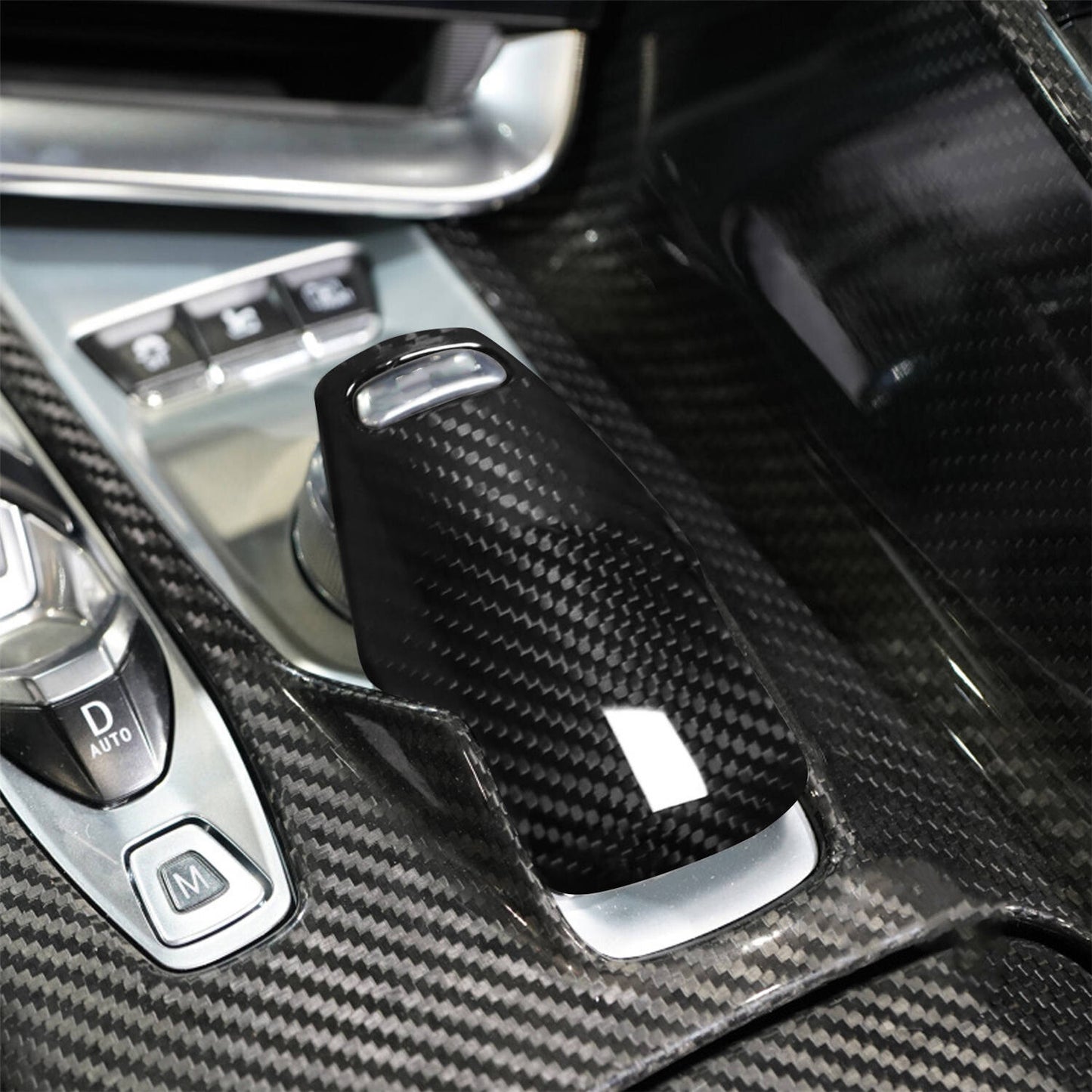 Carbon Fiber Gear Shift Knob Decor Cover for Chevrolet for Corvette C8 2020-2022