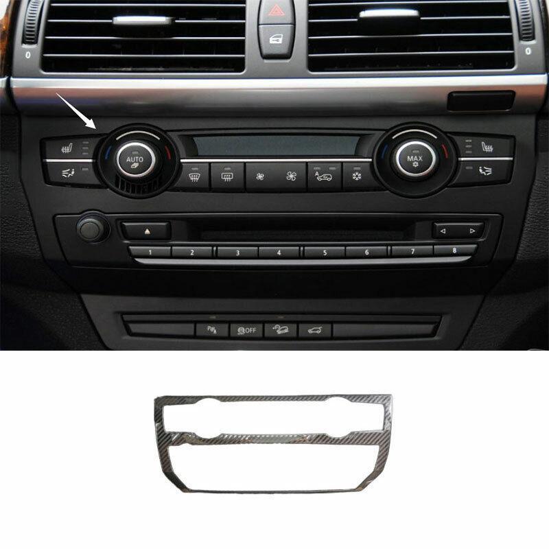 for BMW X5 E70 2008-2013 Carbon Fiber Steel Console AC Button Control Frame Trim
