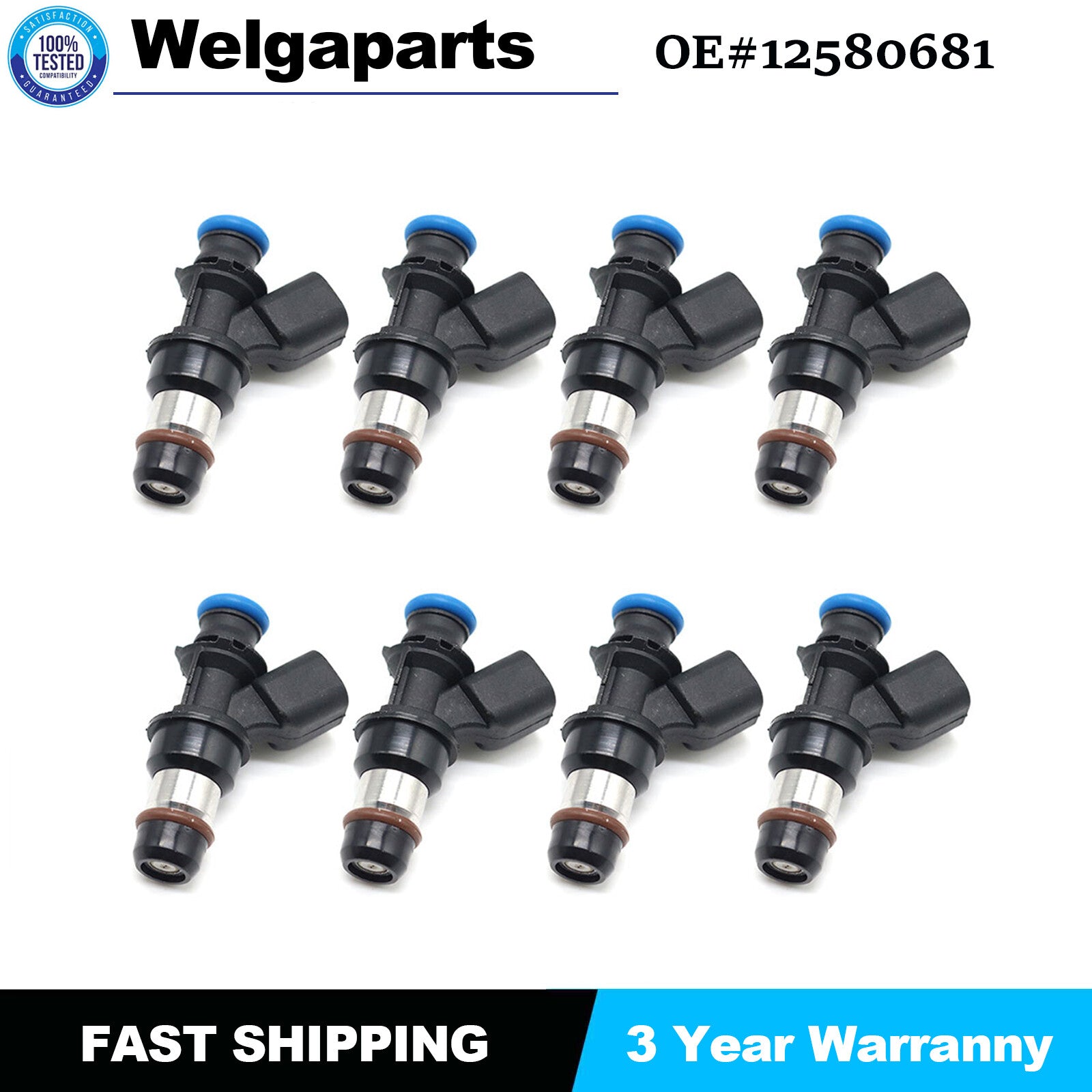 8Pcs Fuel Injectors for BUICK for CHEVROLET SUBURBAN 1500 2500 for GMC New 12580681