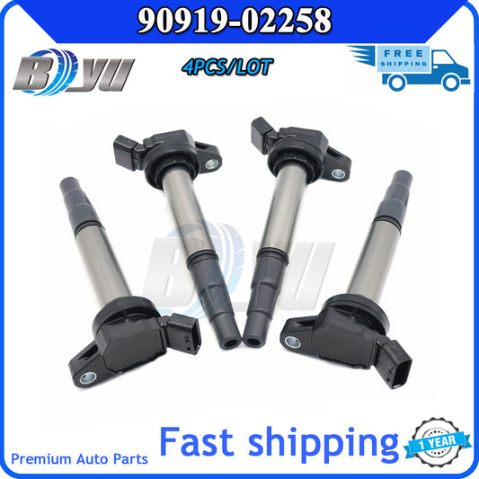 4-piece 90919-02258 Ignition Coil Bundle for Toyota for Corolla , for Lexus CT200h, for Scion xD 1.8L