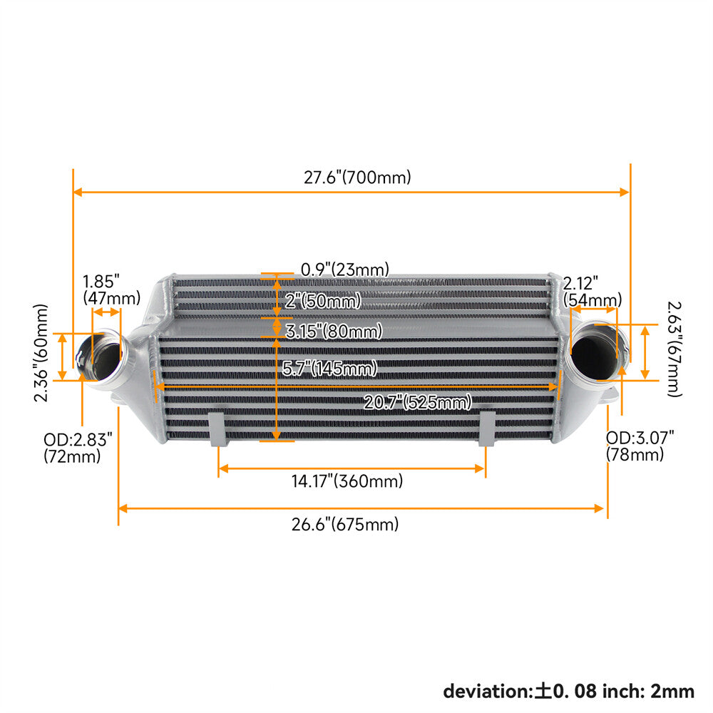 Intercooler for BMW 120d 123d E81/E82/E87/E88 2007-2013 X1 20d(x) 23d(x) N47