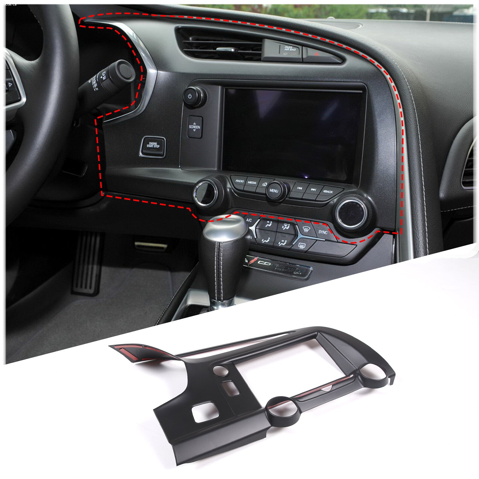 Matte black center control gear shift side cover trim for Hummer H2 2003 - 2007