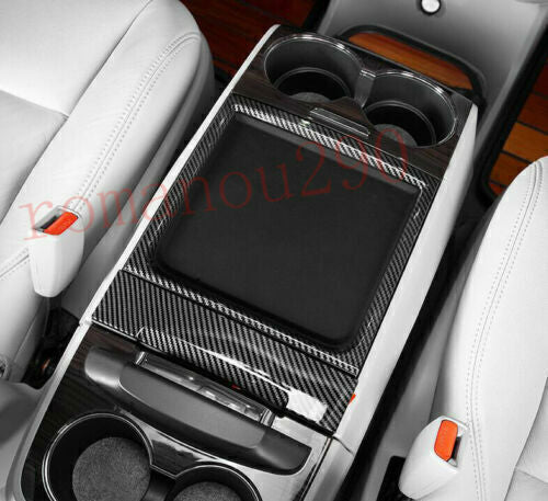 4Pcs Carbon Fiber Front Water Cup Holder Panel Cover for Toyota for Sienna 2015-2020