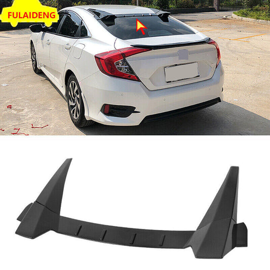 for Honda for Civic 2016-21 Carbon Fiber ABS Rear Window Roof Lip Spoiler Visor Wing