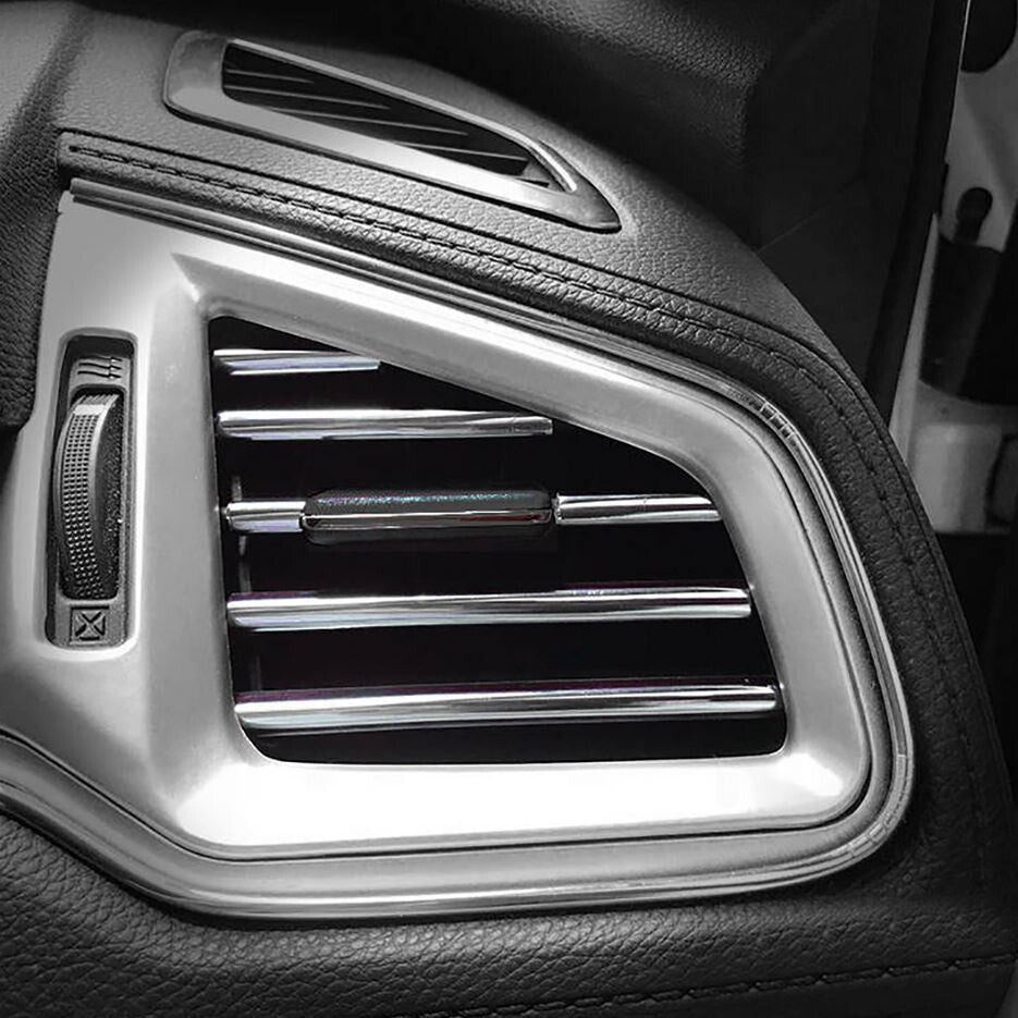 10-Piece Car Air Conditioner Socket Decorative Molded Strips in Silver for Chevrolet