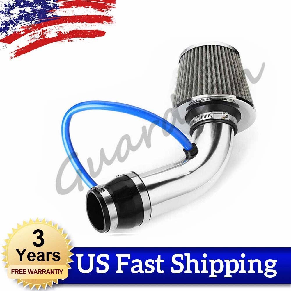 1X Silver 3 76mm Air Filter Intake Pipe Hose For Car Auto Replacement Universal
