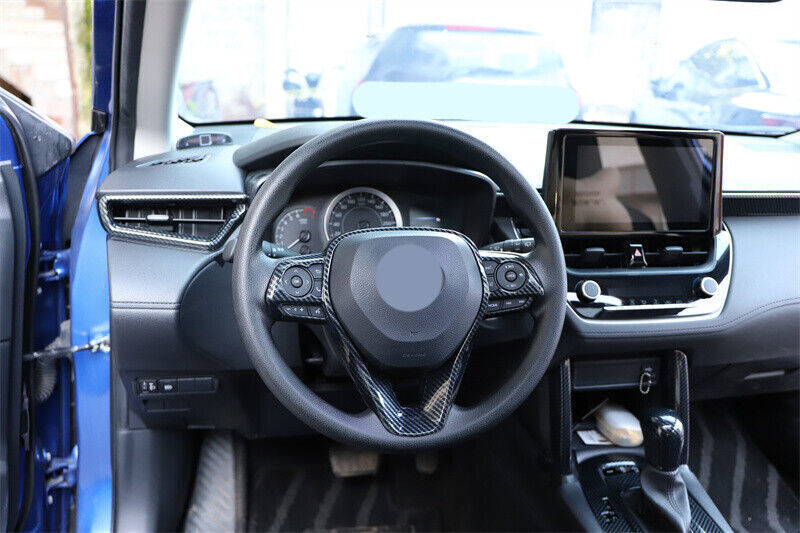 for Toyota for Corolla Cross 22-24 Carbon Fiber Look Steering Wheel Frame Cover Trim
