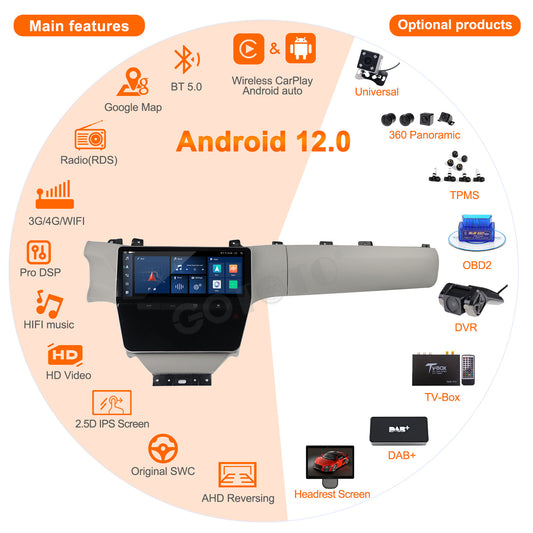 Android Car Radio 2Din Stereo Receiver for Maserati GT/GC GranTurismo 2007-2015