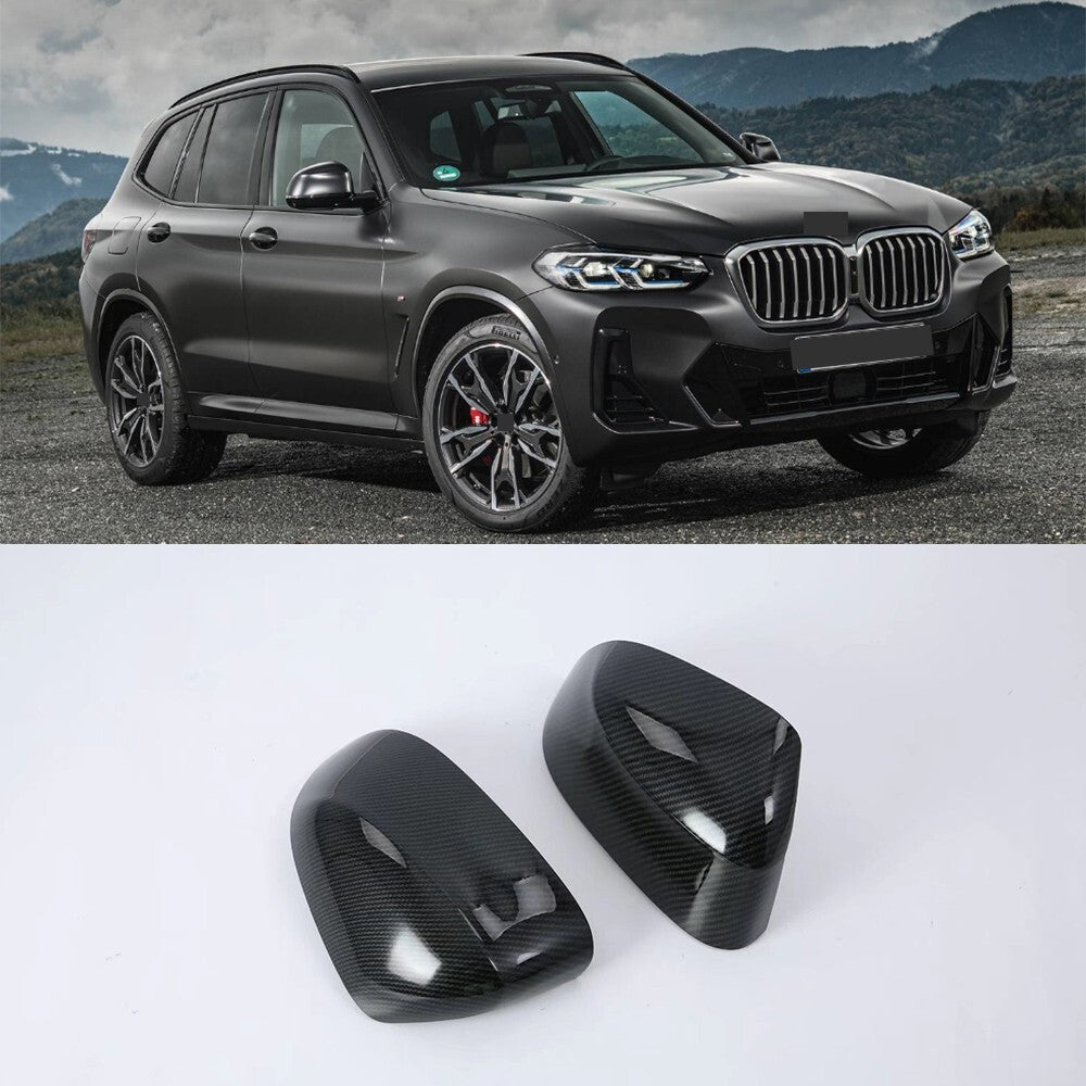 For 2022 for BMW X3 Car Accessories Gloss Black Side Door Rear View Mirror Cover Cap